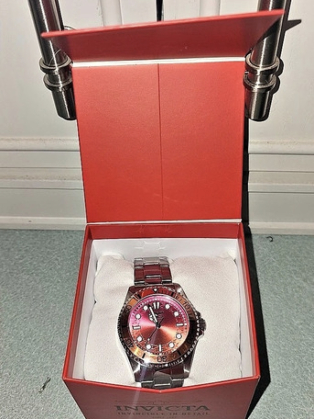 Invicta Pro Diver Pink Dial Stainless Steel Watch